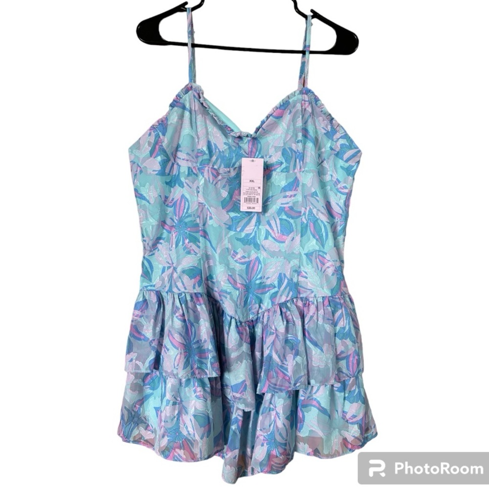 Women’s spaghetti strapped floral layered top